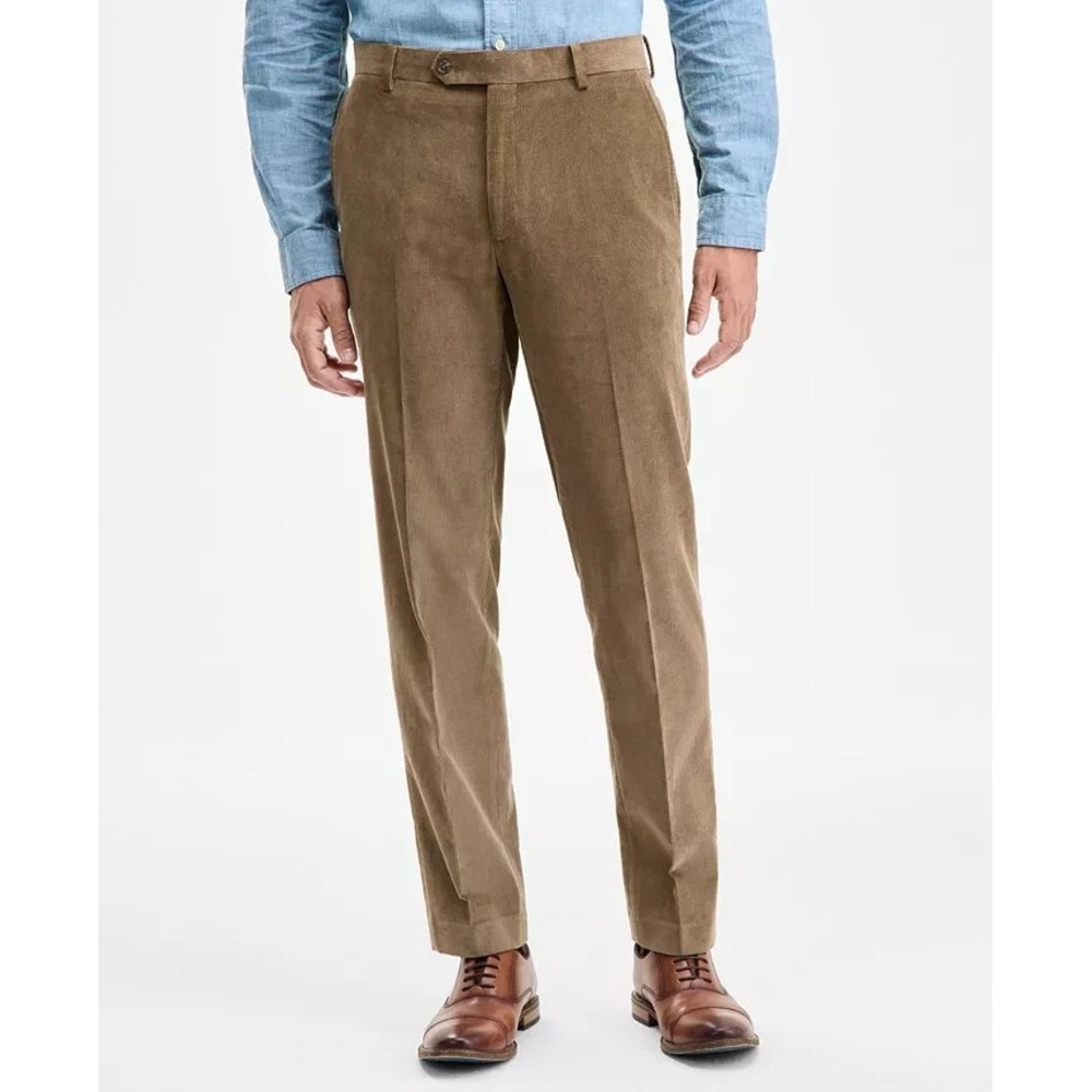 Tommy Hilfiger Men's Modern-Fit Solid Corduroy Pants 38W 30L Taupe - Picture 1 of 6